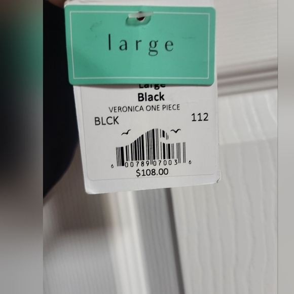 NWT Sunsets Womens Black One-Piece Lace Up Back Swimsuit Size L - Picture 3 of 8